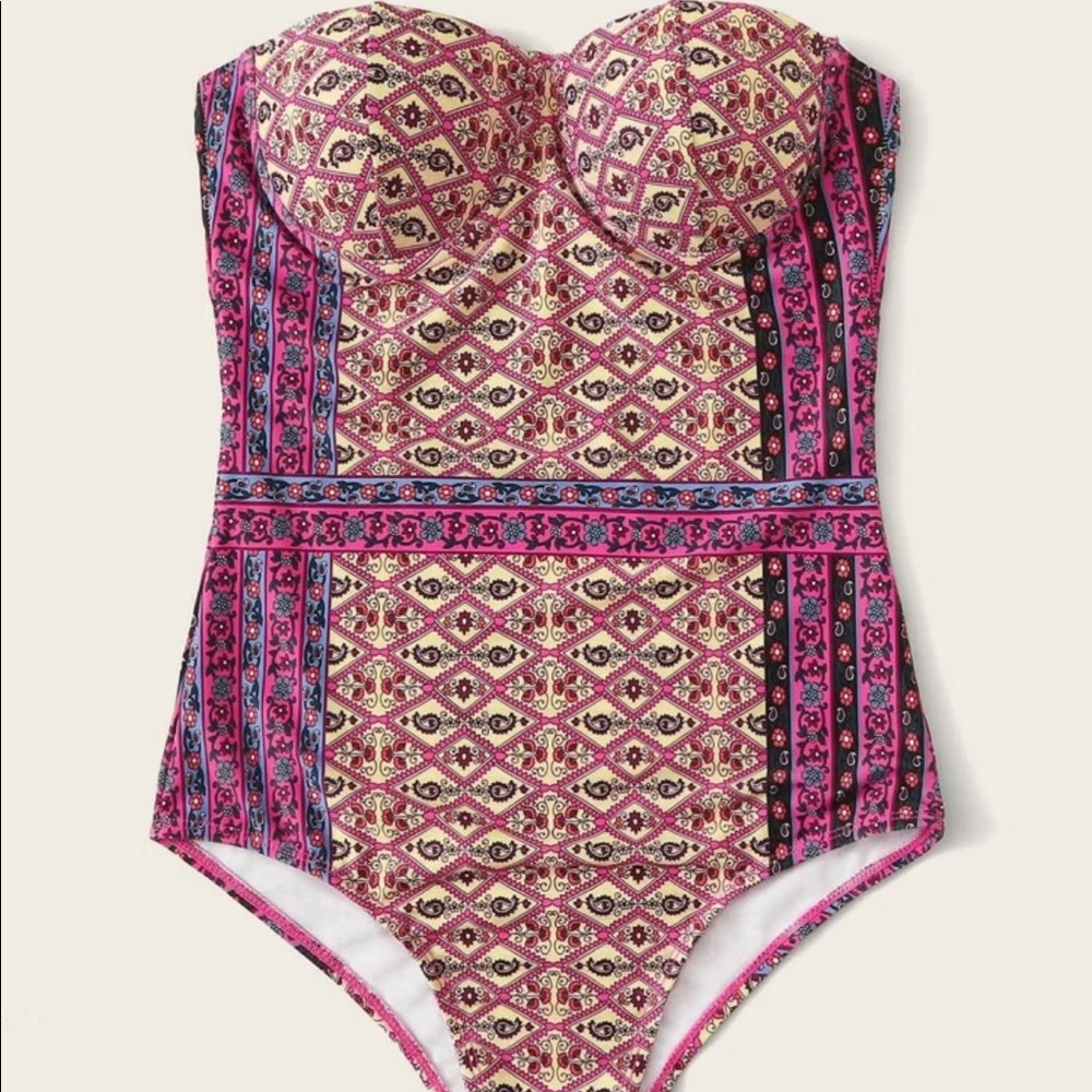 🆕Tribal boho strapless underwire swimsuit - Picture 2 of 8